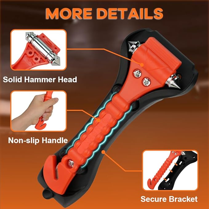 20 PCS Car Safety Hammer Emergency Escape Tool Auto Car Window Glass Hammer Breaker and Seat Belt Cutter Escape 2-in-1 for Family Rescue & Auto Emergency Escape Tools