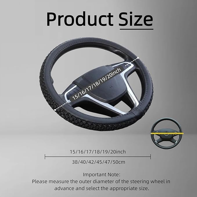 Size 16-20 Inch Ice Silk Ventilation Multi-Style Comfy Grip Steering Wheel Cover for Truck, Bus, Big Rig Trucker,SUV， Anti-Slip Design 16-20 Inch (Gray, 17)