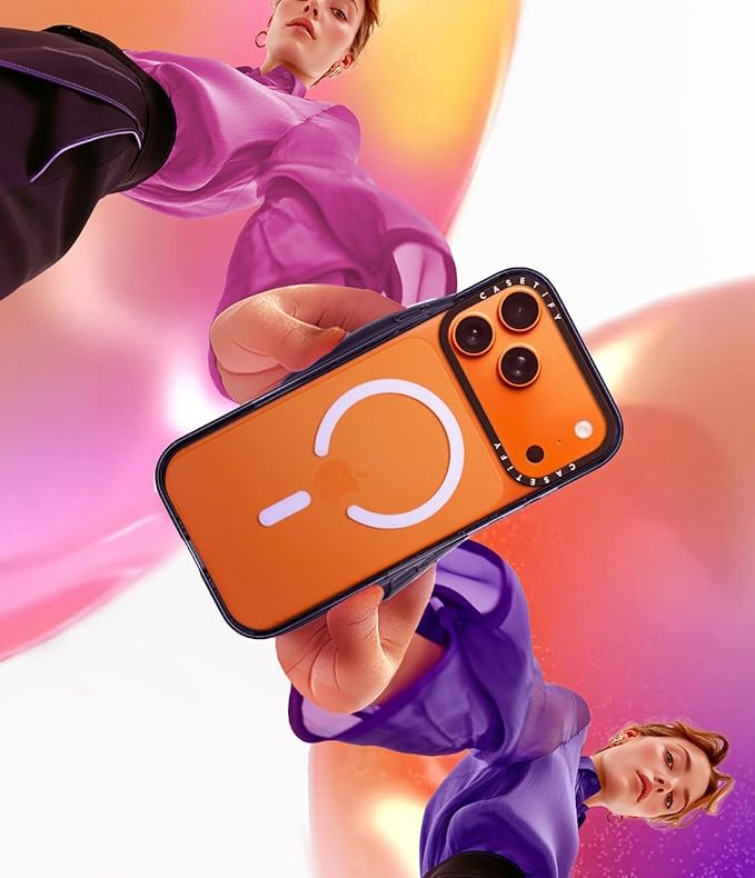 CASETiFY Impact iPhone 17 Case [Slim/Compatible with Magsafe / 8.2 ft. 4X Military Grade Drop Protection] - Pink Summer Stripes - Clear Black