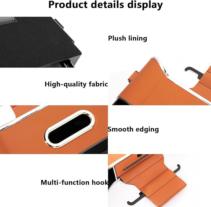 Multifunctional Car Seat Back Storage Box, Multifunctional Car Logo Seat Back Storage Box, Universal back seat car organizer, Car Tissue Organizer Back Seat with 2 Drink Cup Holder (Brown)