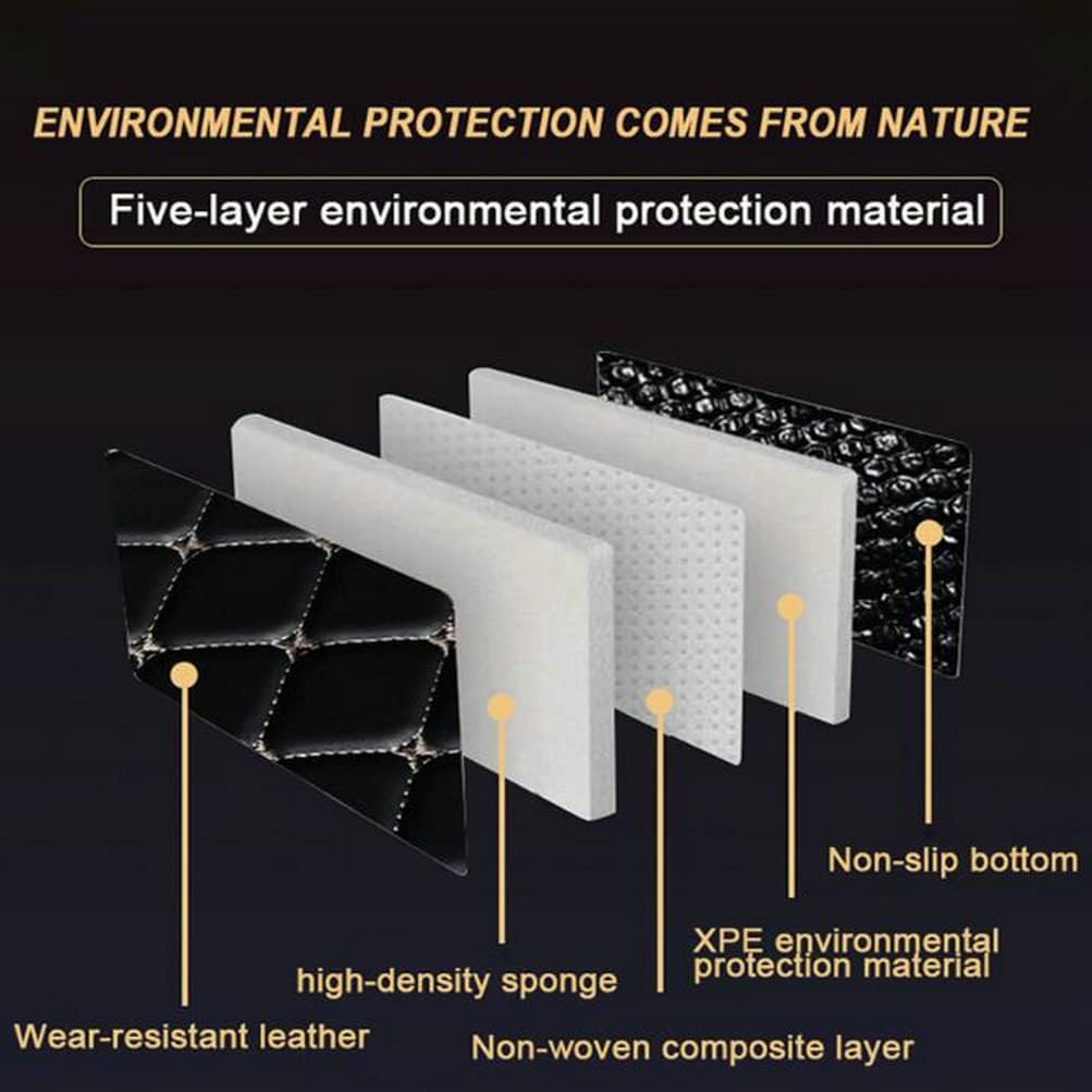 Custom Colors Car Floor Mats Black Pink for 99.9% Sedan SUV Sports， All-Weather Liners Car Floor mat，Luxury Leather Automotive Floor Mats (Black Red,3D Floor Mats)