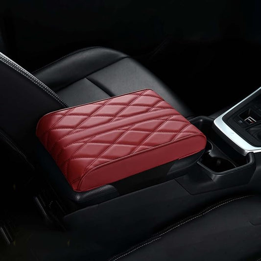 Car Center Console Cover for Infiniti FX35/FX37 2003-2017 S50/S51,Car Armrest Box Cushion,Center Console Cover,Car Armrest Sest Box Cover Protector,Leather Car Armrest Cover Protector,A-Red