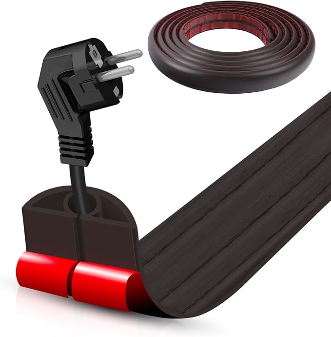 Floor Cord Cover Self Adhesive Cord Hider, 10FT Cable Management, Extension