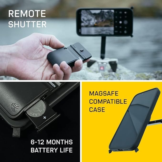 FJORDEN Pro Bundle for iPhone 15 Pro - Includes Fjorden Camera Grip, MagSafe iPhone Case, Wrist Strap & Carry Case - Shoot Like A Pro with Your iPhone