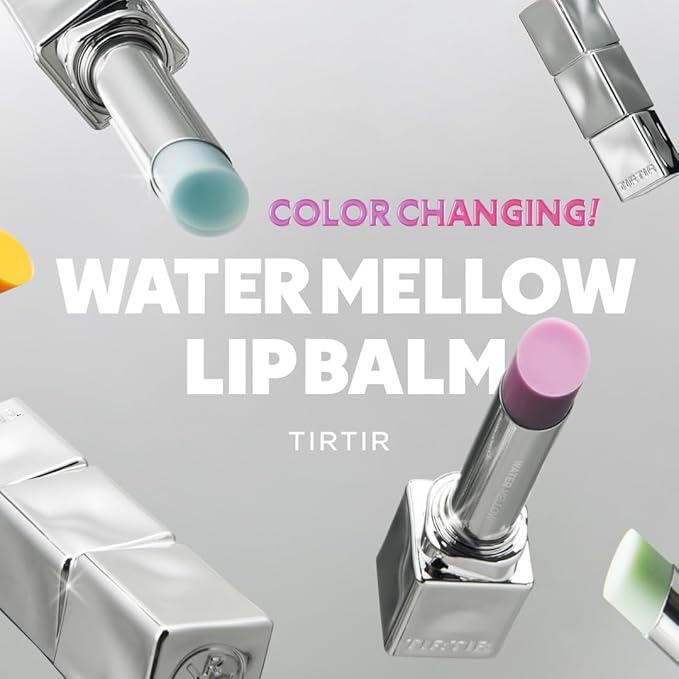 TIRTIR Water Mellow Lip Balm, 02 Mauve Berry, 0.11 Fl Oz – pH Color Changing Organic Korean Lip Care, Lightweight Deep Hydration Lip Moisturizer for Women Men, Paraben Free