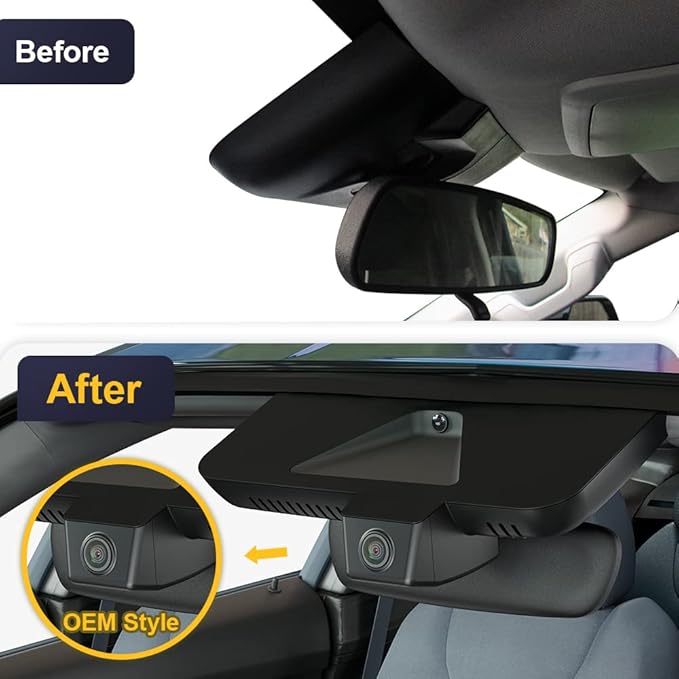 Fitcamx Front 2K+Rear 1080P Dash Cam Adapts for Toyota Tundra 2022-2026 Hybrid & Sequoia 2023-2026 (Gen3), OEM Style, Dual HD Video, WiFi & APP, Loop Recording, G-Sensor, Easy to Set, 64GB Card