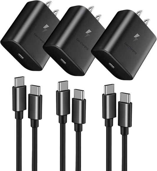 45W Fast Charger, USB C Port Adapter, wall-Mounted Cube Charging Block.Type-c Mobile Phone Charger with C to C Cable is Suitable for Samsung S25/S24/S23/S22/S21, Galaxy, and More.