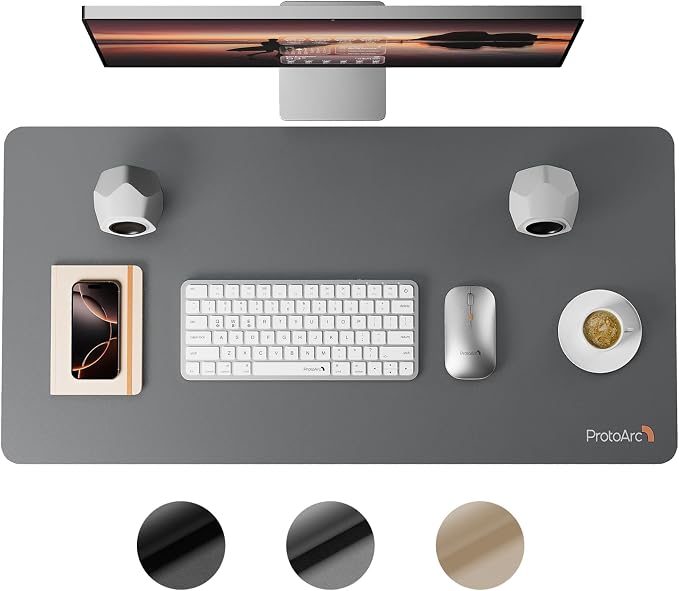ProtoArc Leather Desk Mat, Large Mouse Pad- 31.5×15.8 inch, Non-Slip PU Leather