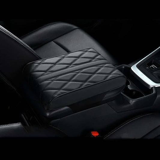 Car Center Console Cover for Lincoln Nautilus 2024-2025,Armrest Box Mat,Car Armrest Box Pad,Center Console Cushion,Leather Car Armrest Box Pad,Scratch Resistant,Comfort Elbow,B-Black