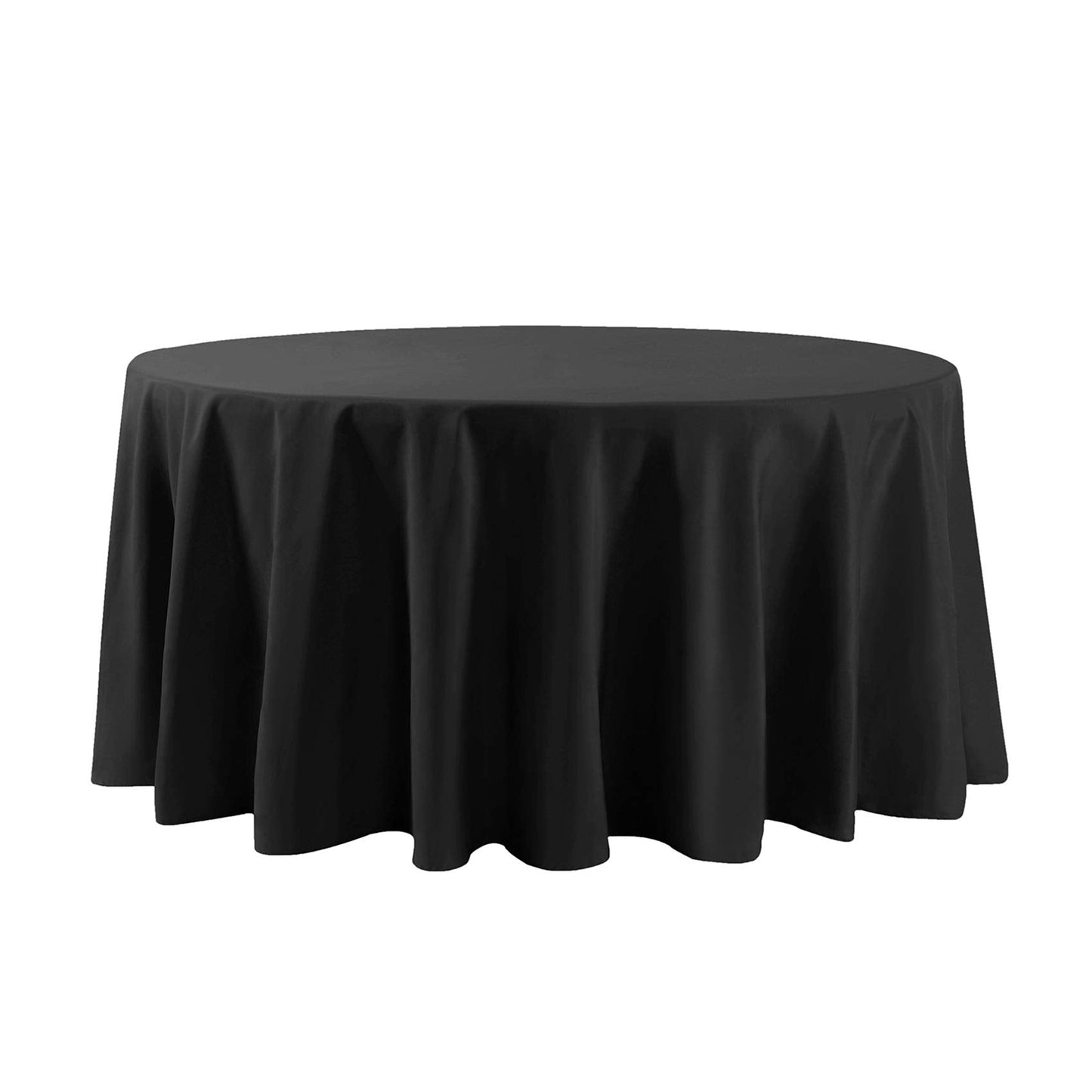 120 inch Round Tablecloth Washable Polyester Table Cloth Decorative Table Cover for Wedding Party Dining Banquet（120 inch,Black）