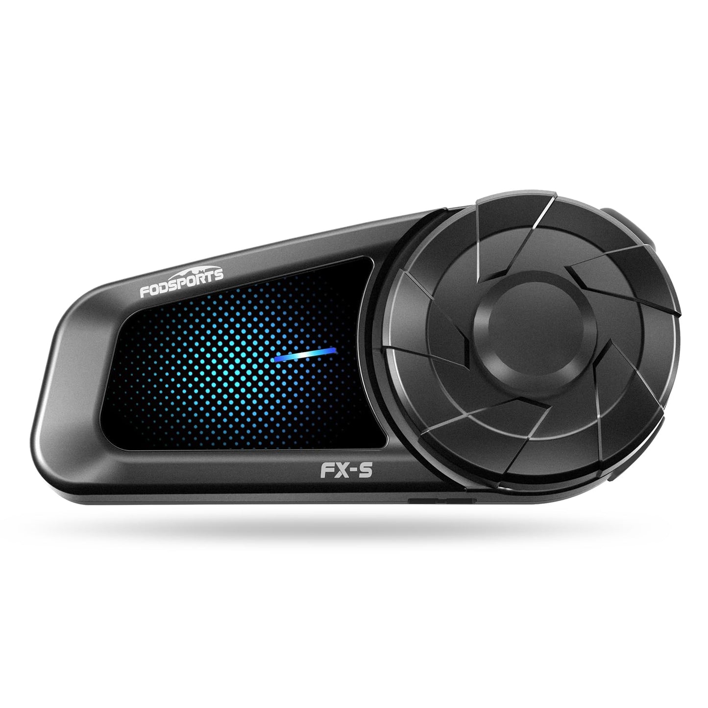 Fodsports FX-S Motorcycle Bluetooth Headset V5.4, 2-Way Helmet Intercom Communication System with IP67 Waterproof, CVC Noise Cancellation, Hands-Free Music/Call, 2 Type Mics, Black, 1 Pack