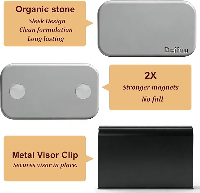 Car Air Freshener - Stone Air Freshener - Car Odor Eliminator - Long Lasting Scent - Car Scent - VISOR CLIP INCLUDED (Honey Peach)