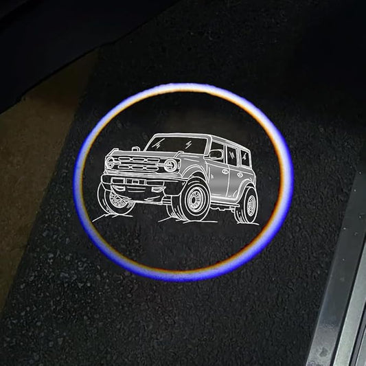 2Packs Car Door Lights Car Door Shadow Lights Projector Welcome Courtesy Lights (b-car-Gray)