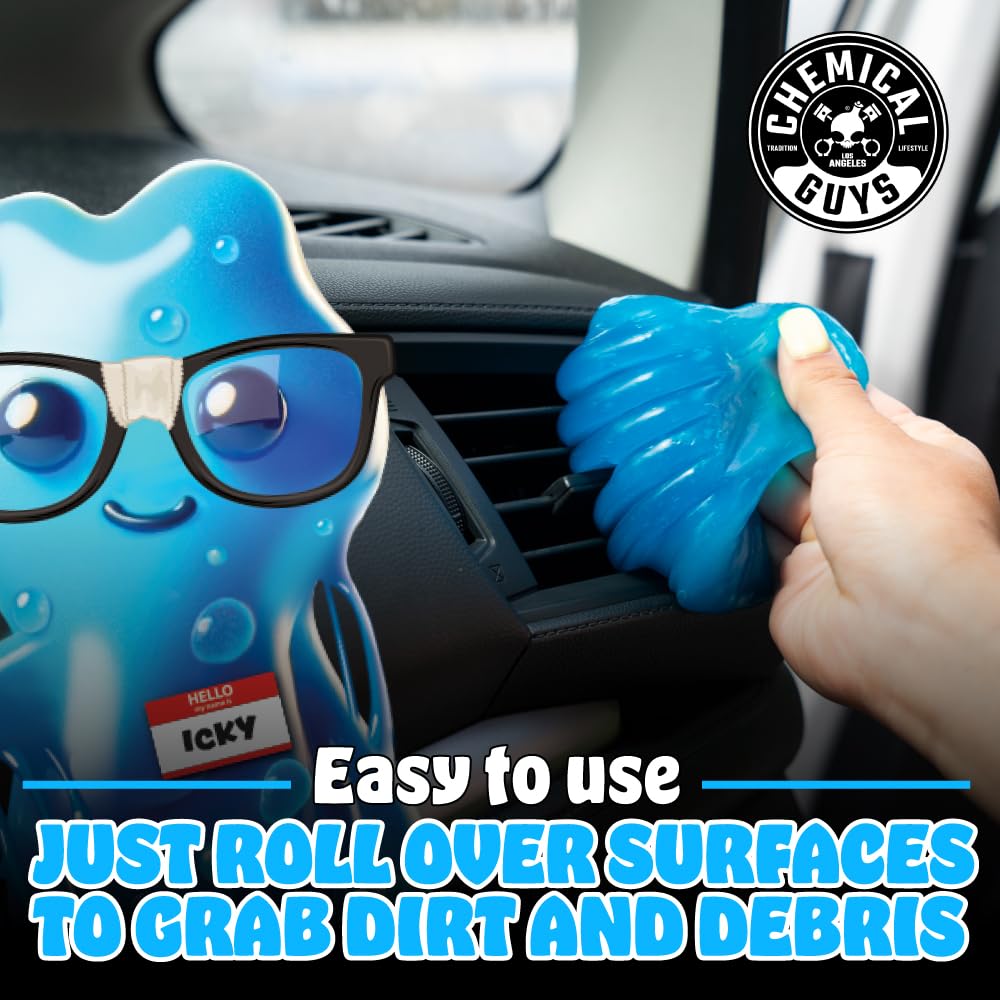 Chemical Guys Sticky Icky Car Cleaning Gel, Green Apple Scent - Detailing Gel for Vents, Keyboards, and More, 100g, 4 Pack