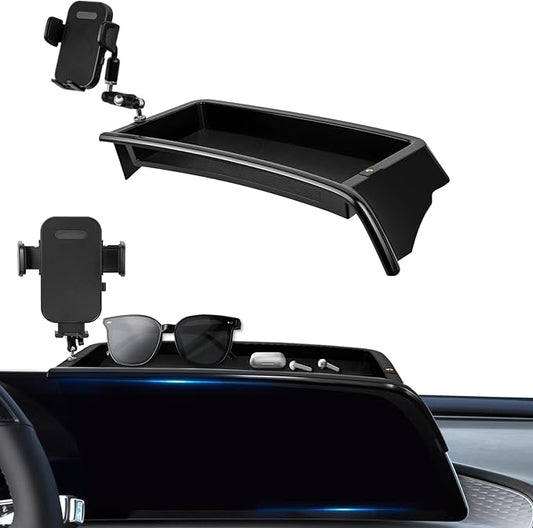 Car Phone Holder Fit for Cadillac Lyriq 2023-2025/CT5 2025/XT4 2024 2025 with Dashboard Organizer 33-inch Screen Phone Mount Fit for Cadillac Accessaries Phone Holders Fixed Clip 360°Rotation