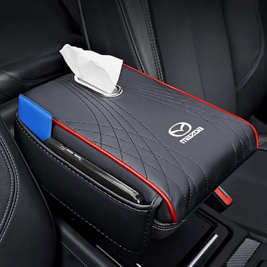 Car Armrest Mat for Mazda MX-5 MX5 Miata Roadster (Type ND) 1.5/1.8/2.0/RF Ignition/Sakura 2015-2023, Center Console Arm Rest Protection Cushion Auto Armrests Storage Box Cover Pad,A