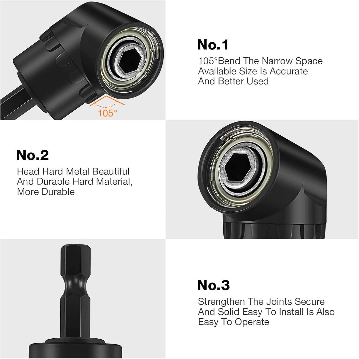 18Pcs Flexible Drill Bit Extension, Include 3Pcs Rotatable Socket Adapter 2Pcs 105° Right Angle Drill Attachment 10 Short Screwdriver Bits 90° Angled Bits and 2 Bendable Extension Tool