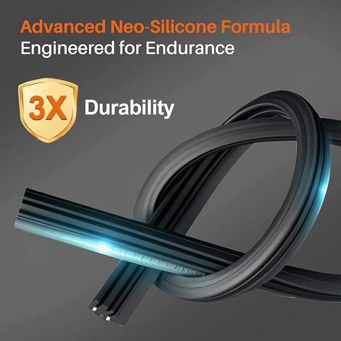 DOG TAIL Water Repellent Silicone Wiper Blades 26" 18" Set with Multiple Adapters and 2 Refills, Automotive Replacement Front Windshield Wiper Blades for My Car with Water Repellency Formula DropClear