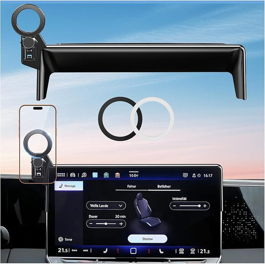 Car Phone Holder for Volkswagen VW Tiguan 2026 2025 (Only for 12.9-Inch Screen, Not for 15-Inch) 360° Rotation Magnetic Cell Phone Mount, Compatible with Magsafe, Does Not Affect Air Vent