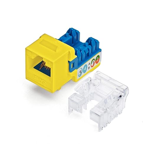 trueCABLE Cat5e Keystone Jack, Unshielded, 90 Degree Punch-Down, PoE++ 100W