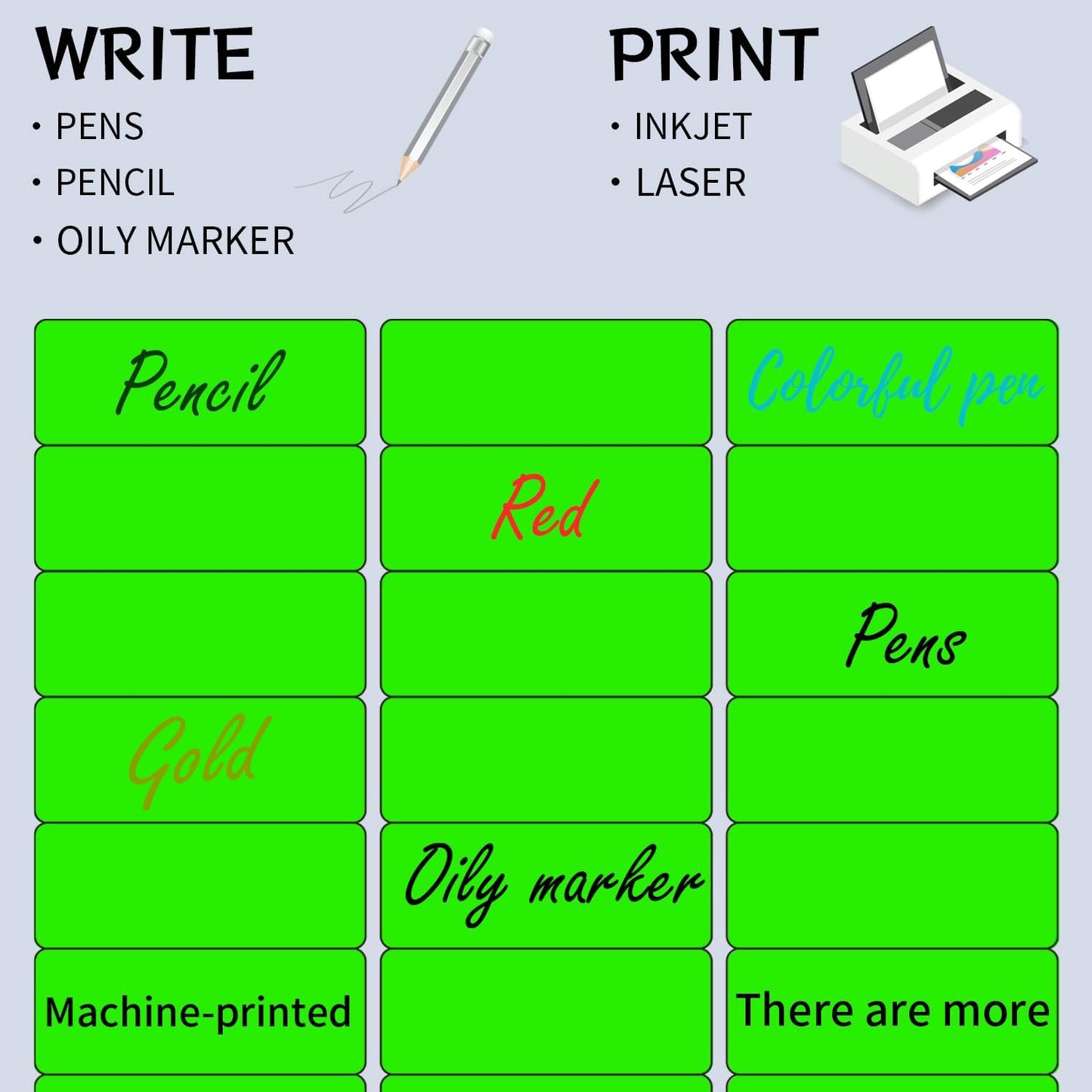 STARLIBOO 1" x 2-5/8" Address Labels- Neon Color Fluorescent Stickers for Laser/Inkjet Printer mailing Labels 8.5"×11"- Fluorescent Green
