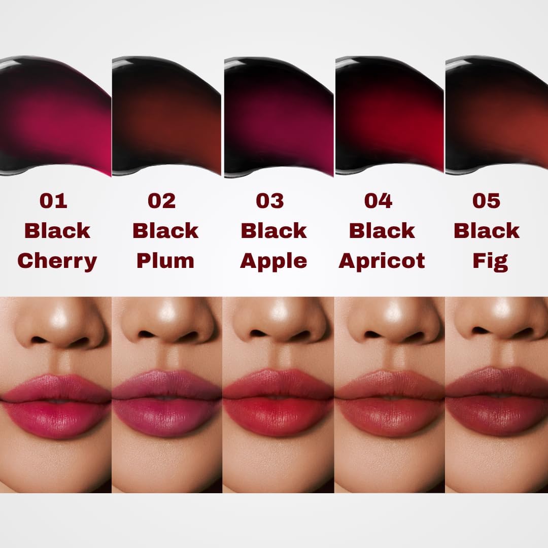 MILKTOUCH Black Peel Off Lip Tattoo - Long-Lasting Matte Lip, Waterproof & Transfer-Proof, Highly Pigmented, Stay-On-All-Day Lip Tint Stain (4.5g) #02 Black Plum