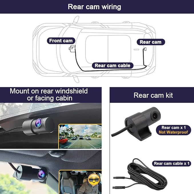Fitcamx Front 2K+Rear 1080P Dash Cam Adapts for Mercedes-Benz C-Class 2022-2025 C300 Sedan Coupe Cabriolet (HD2-6329), OEM Look, Dual Loop Recording, WiFi & APP, G-Sensor, Easy to Set, 64GB Card