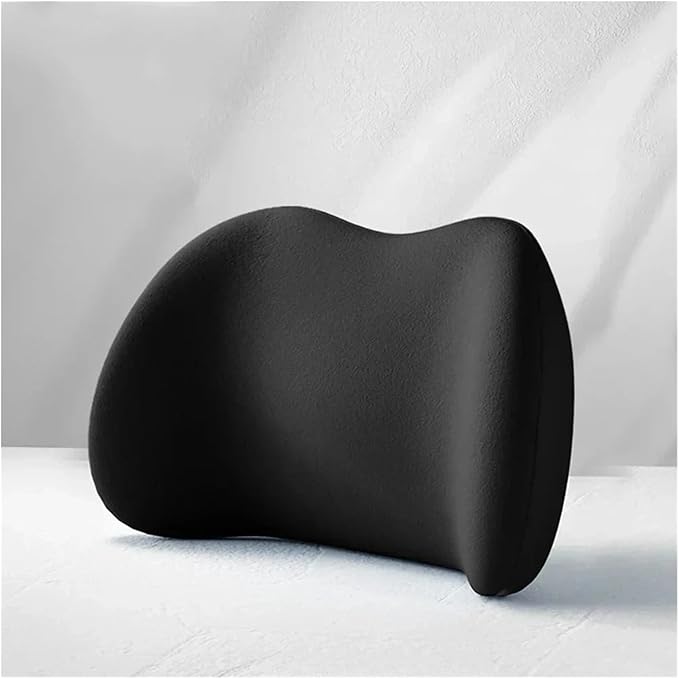 Memory Foam Car Neck Pillow - Soft fit for Seat Headrest & Lumbar Support Cushion(Black 1set)
