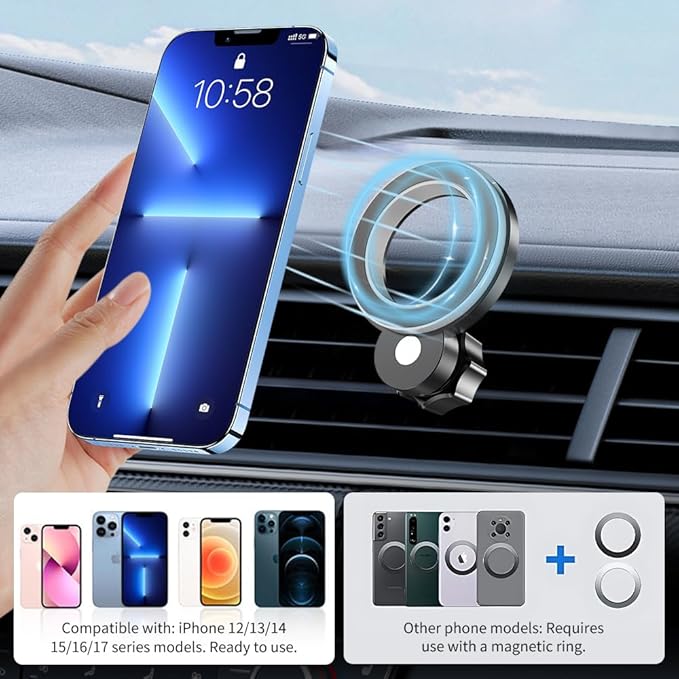 Car Magnetic Phone Mount for Toyota RAV4 2019-2025 [ 7/8/9 inch Touch Screen ] Auto Interior Accessories Best Cellphone Holder Mobile Cradle Cell Phones Navigation Charging Screen Magnet Stand