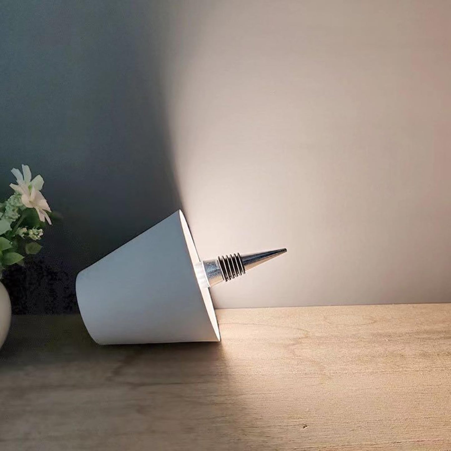 2 PCS Wireless Bottle Lamp, 2024 New LED Wine Bottle Lamp, 3 Color Wireless Bottle Table Lamp,Cute Embed Touch Control Portable Rechargeable Desk Lamp for Living/Bedroom/Restaurant/Bar (White), 1