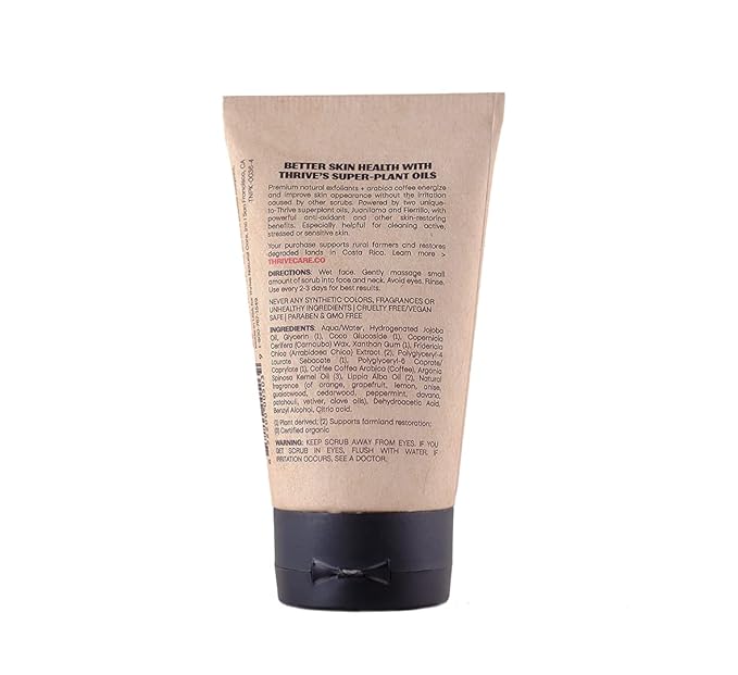 Thrive Natural Care Face Scrub for Men & Women - Exfoliating Face Wash with Anti-Oxidants Improves Skin Texture, Unclogs Pores & Helps Prevent Ingrown Hairs - Pack of 3