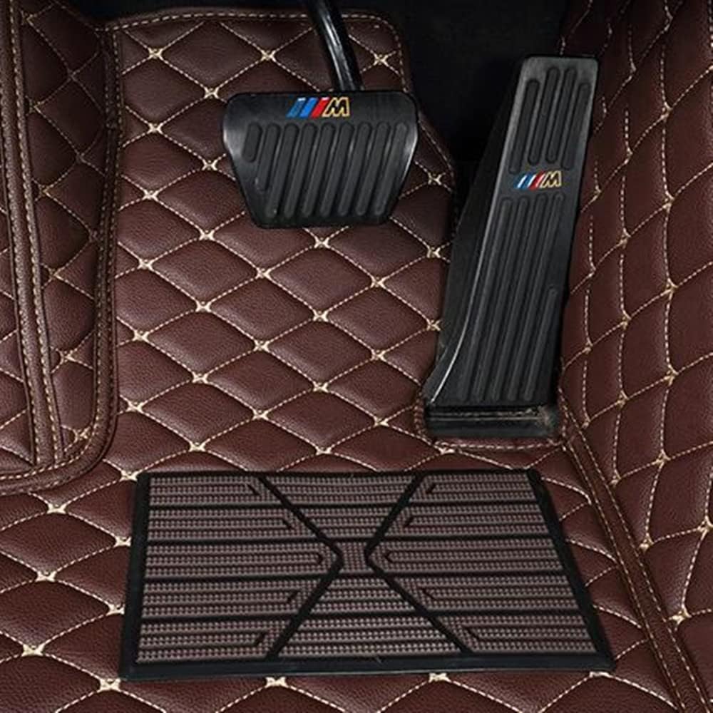 Custom All-Weather Protection Luxury Leather Floor Mats for Cars SUVs Trucks According Anti-Slip Leather Floor mats ﻿ (Black Beige)