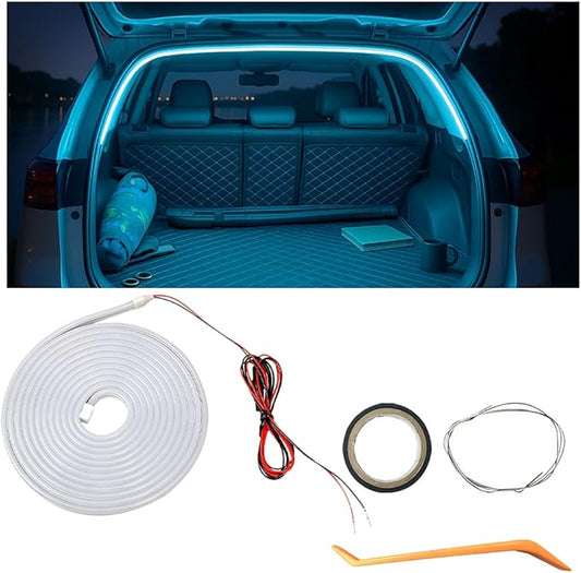 Car Trunk LED Strip Light, 6.56FT Silicone Flexible Cuttable Vehicle Trunk Cargo Ambient Lighting, Waterproof Bright Auto Trunk Interior Lamp Decoration, Universal for SUV RV Truck (Blue)