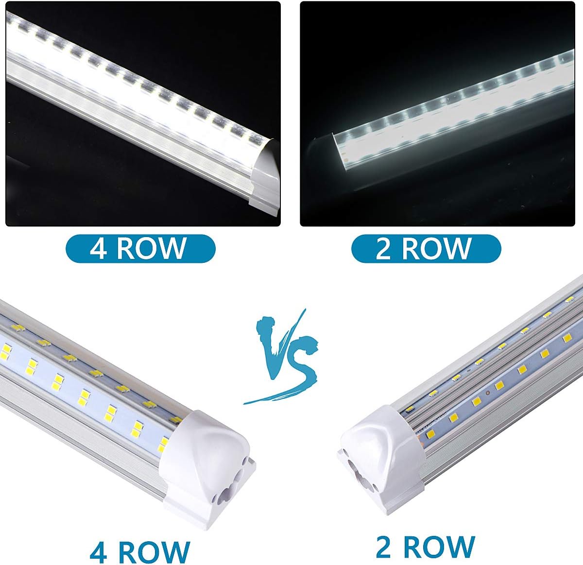 (Pack of 20), 8FT LED Shop Light Fixture - 150W 19000LM, 6000K Cold White, T8 Integrated V Shape 8' Tube Lights, High Output Bulbs for Garage Warehouse Workshop,8Feet 8Foot Led Fluorescent Bulbs