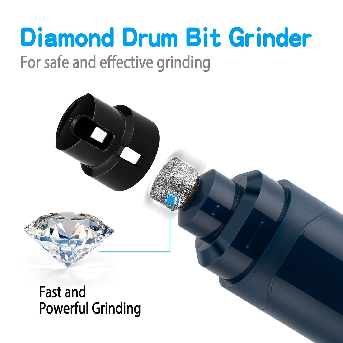 Casfuy Dog Nail Grinder Upgraded - Professional 2-Speed Electric Rechargeable Pet Nail Trimmer Painless Paws Grooming & Smoothing for Small Medium Large Dogs & Cats(Dark Blue)