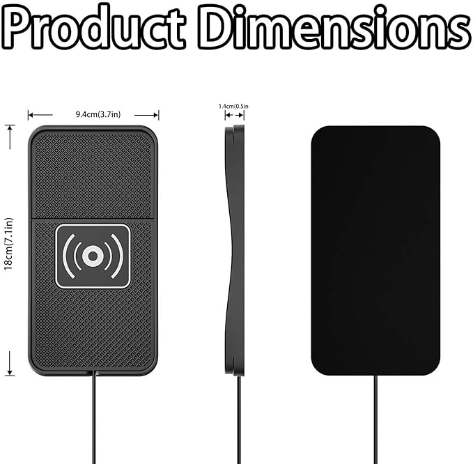 Car Wireless Charger Pad for Ford Freestyle 2005-2007, Fast Car Wireless Charging Pad for Car Center Console, Non Slip Charging Mat,1M-USB