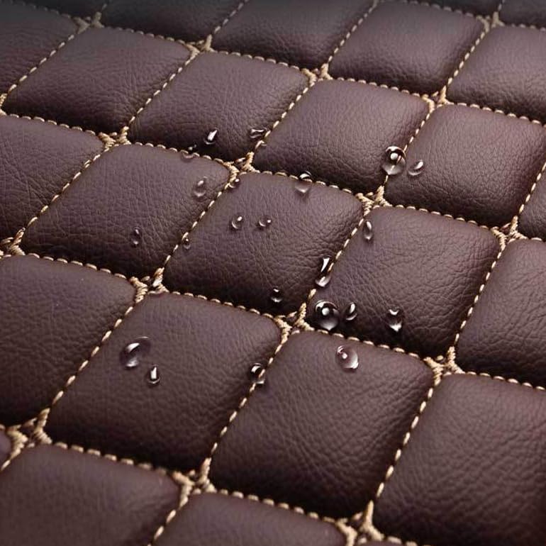 Customized Personalized car Floor mats, All-Weather Luxury car Floor mats, Waterproof and Anti Slip Leather car Floor mat Lining, 95% Customized car, Truck, and SUV Floor mats (Light Brown)