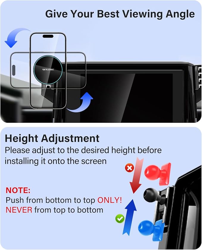 Phone Holder for Ford Bronco Sport 2021-2024 Accessories 8-Inch Screen, Car Magnetic Phone Mount Compatible with MagSafe, Magnets Fast Wireless Charger Phone Base(NOT FIT 2025, NOT FIT Bronco)