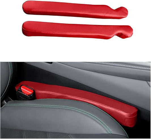 2PCS Car Seat Gap Filler, Microfiber Leather Vehicle Seat Crevice Plug Blocker to Stop Things from Dropping, No-Drop Automotive Gap Guard Stopper, Universal for Vehicles (Red)