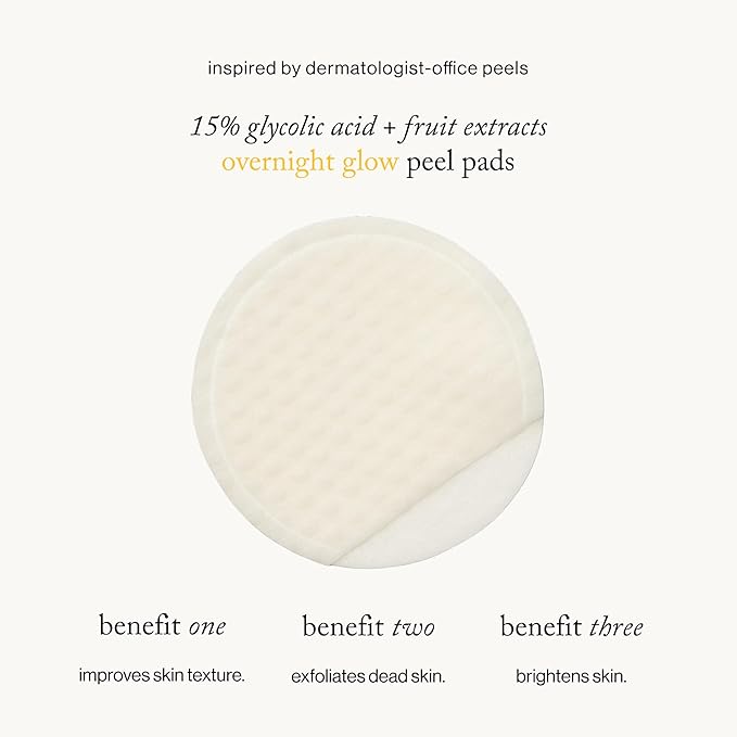 goop Beauty 15% Glycolic Acid Exfoliating Pads | Inspired by a Professional Chemical Peel | Refines & Retexturizes for Glowing Skin | Paraben and Silicone Free | 12 pack