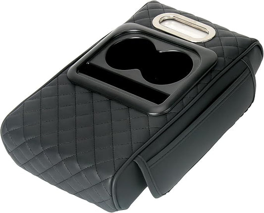 Car Armrest Cushion,5-in-1 Center Console Cover with 2 Storage Bags Cup Holder, Tissue Box Slot, Phone Slot for Sedans, Car Accessories Interior Organizers