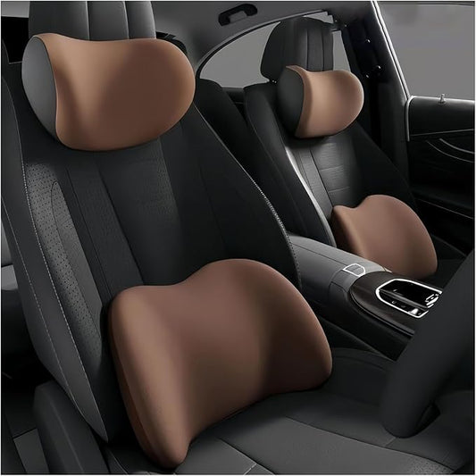 Car Lumbar Support Pillow and Car Neck Pillow Kit for Volvo S90/V90 2016-2020 2021 2022 2023 2024 2025 2026, Car Seat Neck Back Rest Pillows, Ergonomic Car Seat Headrest & Lumbar Cushion
