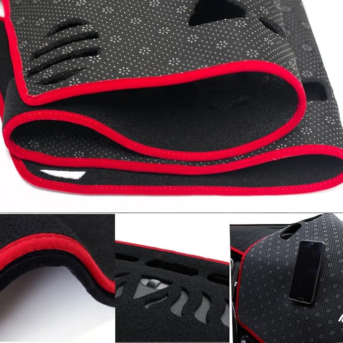 Dash Covers Mat for Jeep Wrangler JL 2018-2022,Polyester Car Dash Board Cover,Dashboard Protecter Cover,Car Dash Board Cover Pad,Red
