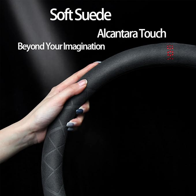 Suede Steering Wheel Cover,Compatible with Lexus IS300 IS350 RX350 NX300h IS250 Alcantara Leather Sport Non-Slip Wheel Cover Car Interior Accessories 15 inch For Man and Women