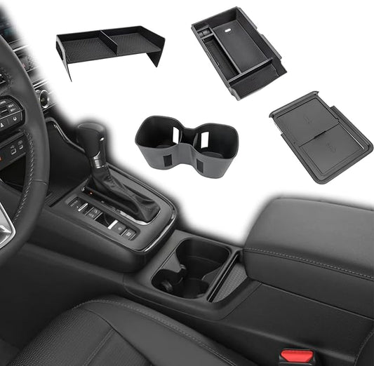 4PCS Center Console Organizer Compatible with 2023 2024 2025 2026 Honda CRV Secondary Box Insert Divider Armrest Storage Tray Hidden Storage Tray Cup Holder Interior Accessories