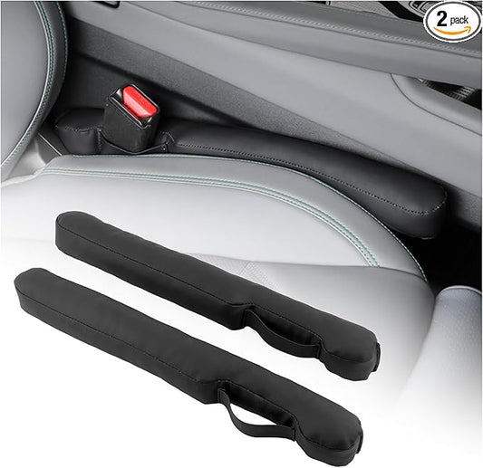 2026 New Car Seat Gap Filler 2 Pack,Leather Seat Gap Filler Strip with Fix Strap to Avoid Items from Falling,Universal Car Seats Gaps Plug Cars Interior Accessories