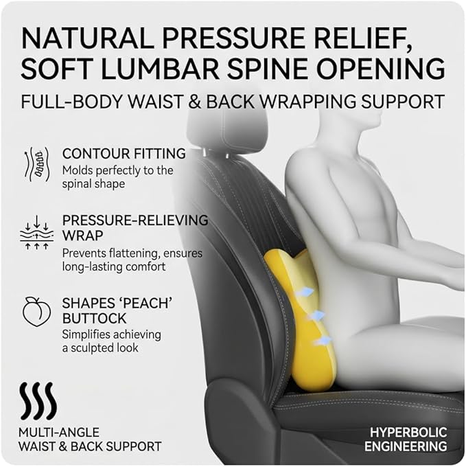 Car Headrest Pillow & Lumbar for Audi Q7 2007-2023, Car Seat Neck Pillow Back Support, Breathable All-Season Automotive Seat Cushions, 2PCS,D Dual Yellow