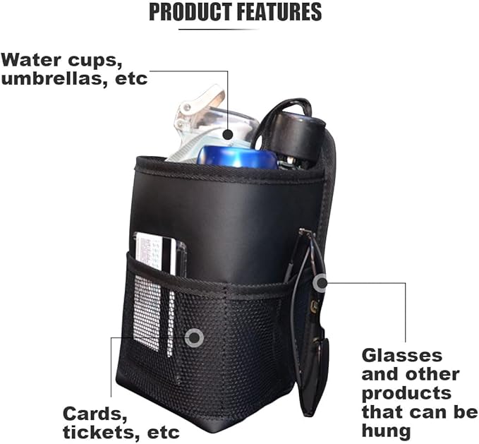2-in-1 Large Cup Holder, 80 oz Multifunctional Car Seat Side Organizer, Hanging Water Bottle Holder Bag, Car Stuff Holder with Mesh Pocket for Phone & Drink, Suitable for Car SUV Truck (2 PCS)