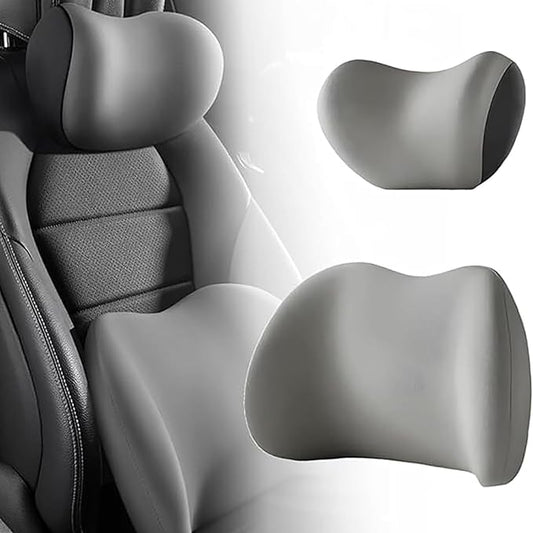 Car Headrest & Lumbar Support Cushion for Subaru Forester SK 5.Gen 2019-2022, Ergonomic Memory Foam Pillow Adjustable Strap Removable Cover Relieve Neck Back Pain Driving Seat, Gray