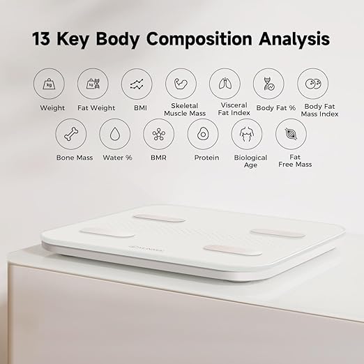 YUNMAI S Smart Body Fat Scale, Accurate Digital Bathroom Scale for Body Weight, Body Composition Analyzer with Health Monitor Sync Apps for BMI, Body Fat, Muscle Mass, Body Weight